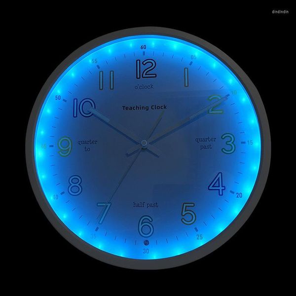 Настенные часы 12 дюймов ночные световые такты круглый пластиковый простые голосовые выключатели гостиная