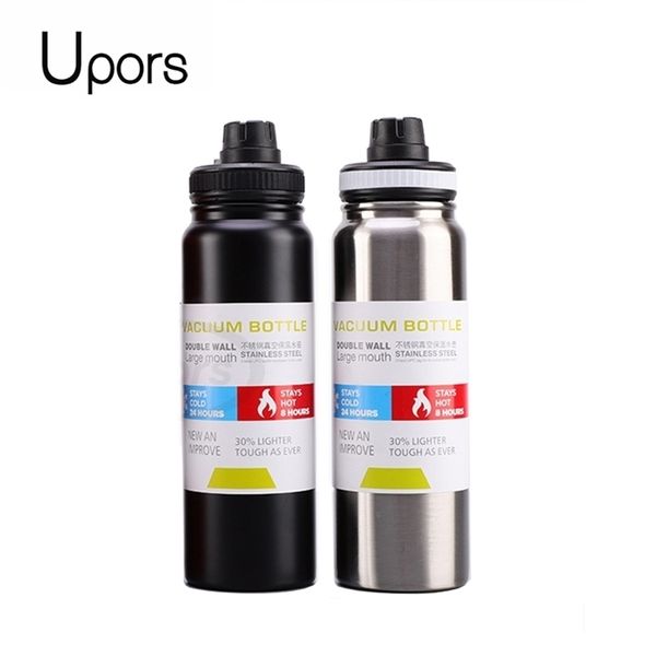 Garrafas de água aumentam a aço inoxidável Esporte garrafa de água 600ml800ml de grande capacidade de parede dupla a vácuo de parede dupla garrafa térmica portátil 221008