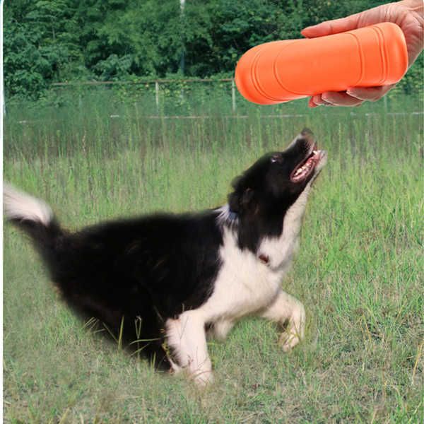 Hundespielzeug, weich, fliegend, flexibel, zahnbeständig, Outdoor, großer Hund, Welpe, Haustiere, Training, Apportieren, interaktives Spielzeug aus Silikon