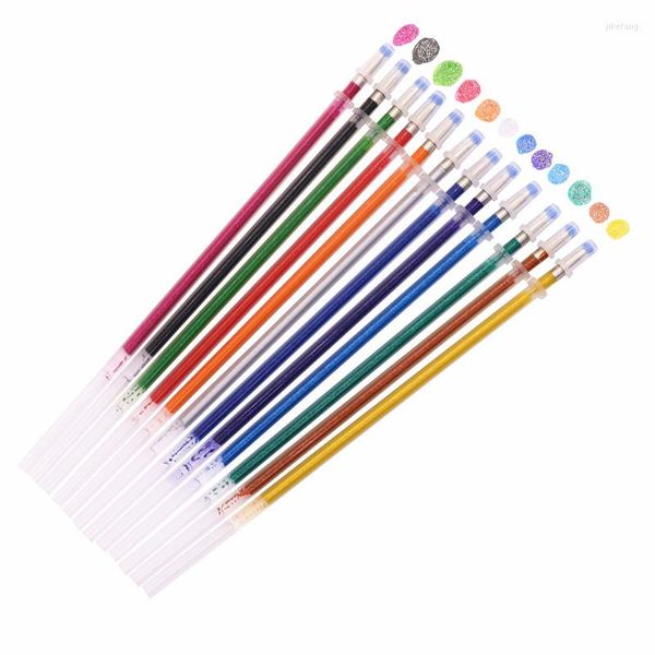 Penna gel da 12 pezzi, ricariche evidenziatore, dipinto lungo 13 cm, cancelleria per studenti in stile disegno multicolore