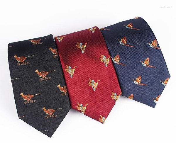 Arco amarra ricnais cartton animal homens 7cm de seda jacquard tecer gravata gravata gravata clássica casamento de negócios de moda para homens