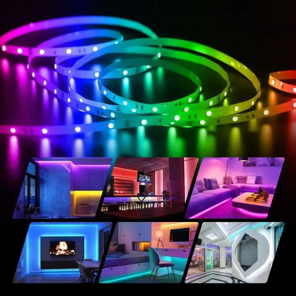 Urlaub Beleuchtung LED Streifen Bluetooth WIFI Controller Flexible RGB 5050 Dekoration Hintergrundbeleuchtung Lampe Nachtlicht Leuchtende String Für Schlafzimmer