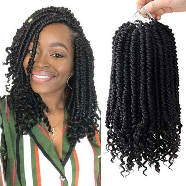 12 Polegada Spring Senegalese Twist Crochet Tranças Cacho End 12 fios/pçs para Mulheres Negras Bomb Twist Sintético Fofo Spring Twist Crotchet Hair LS27