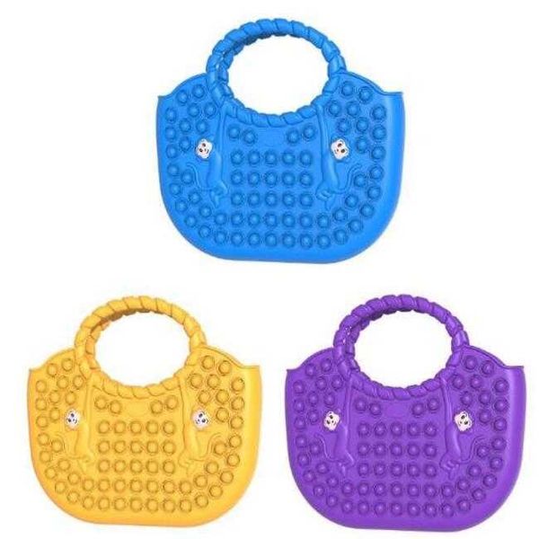 Bolsas de bolhas Bolsas de festa Bolsa de alívio de alívio simples Bolsa de lápis Bolsa de moeda de moedas artesanato artesanato de dedo silicone pingente de arco -íris push