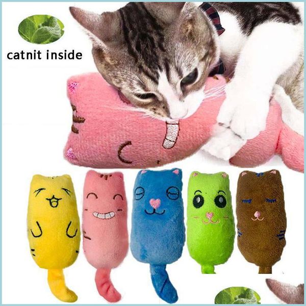 Giocattoli per gatti Digrignare i denti Giocattoli con erba gatta Peluche interattivo Giocattolo per gatti Gattino da compagnia Artigli da masticare Morso di pollice Menta per gatti Divertente piccolo cuscino D Dhyqr