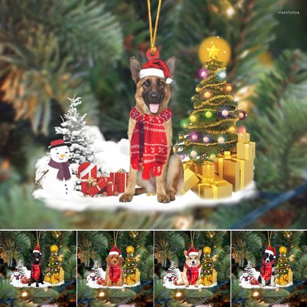 Weihnachtsdekorationen, 1 Stück, Kunststoff-Anhänger, Hundetropfen-Ornament, Baum, Jahr, festliche Partyzubehör, Raumdekoration