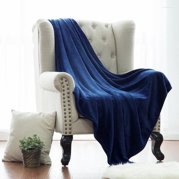 Battaniye düz renkli pazen battaniye düz atma pembe kürk tıknaz örgü mavi ağırlıklı