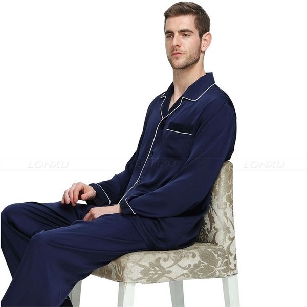 Pigiama da uomo Pigiama da uomo in raso di seta Set Pigiama Pigiama Loungewear S M L XL XXL XXXL 4XL Taglie forti Grandi e alti 221007