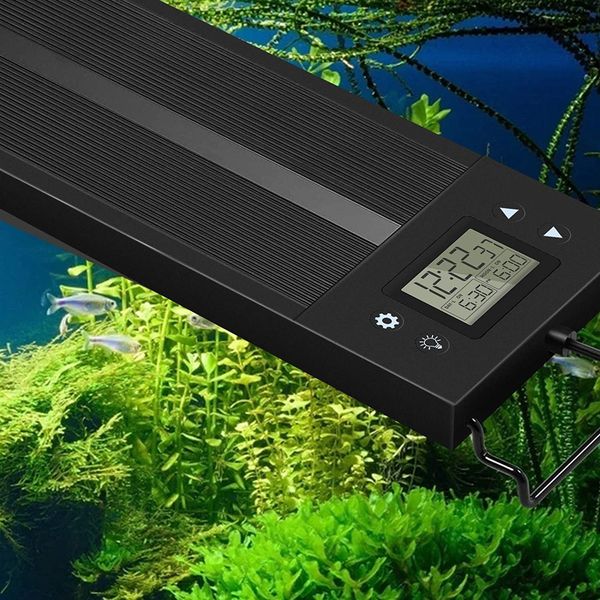 Aquários Iluminação 8 Cores Automome Lighting Off Lighting Full Spectrum Aquarium LED Fish Tank Light com lâmpada de pôr do sol do timer para tanque de aquário de 80 cm 2201007