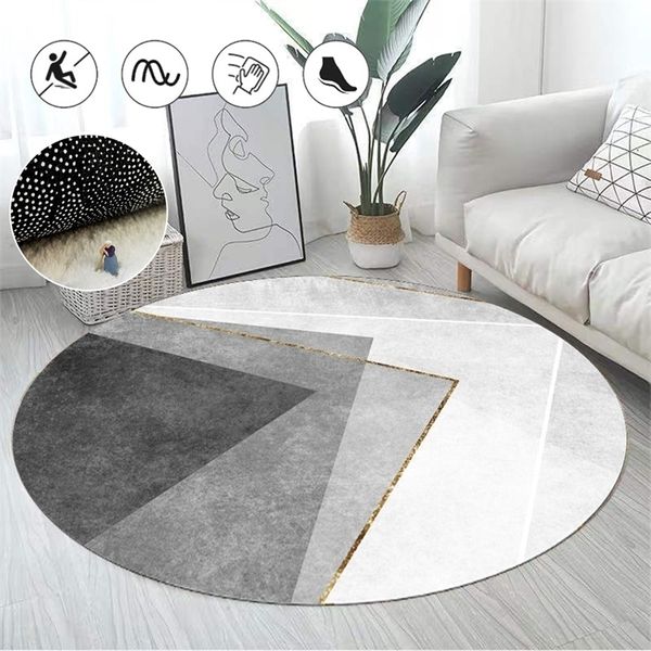 Teppich Einfacher moderner runder Teppich Wohnzimmerdekoration Sofa Couchtisch Matte Raumdekoration Teenager Teppich Home Schlafzimmer Dekor Pelzteppiche 221008