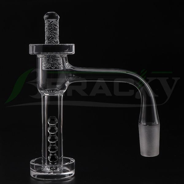 Beracky Full Weld Smoking Terp Slurper Quartz Banger con colonna di quarzo/tappo al quarzo 10mm 14mm 18mm 20mmOD Senza cuciture con bordo smussato Slurpers Set di chiodi per bong Dab Rigs