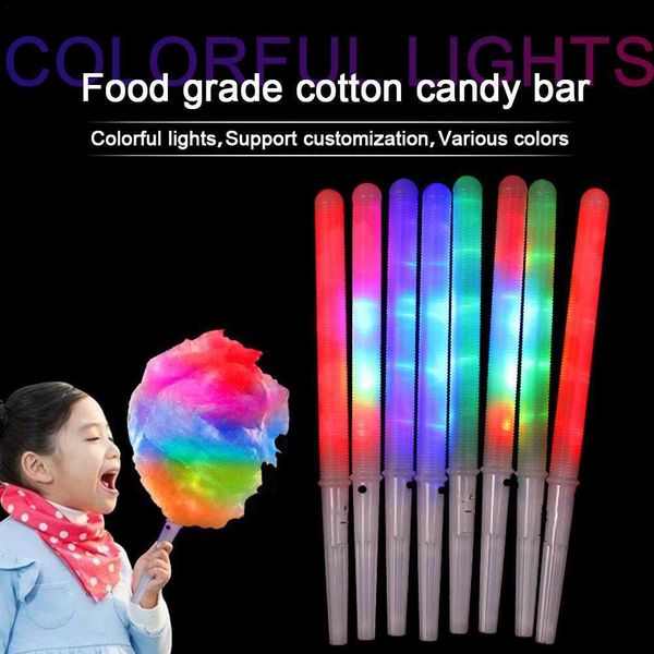 Bastoncino luminoso a LED colorato 28 cm Bastoncini di zucchero filato bagliore flash Cono lampeggiante per concerti vocali Feste notturne