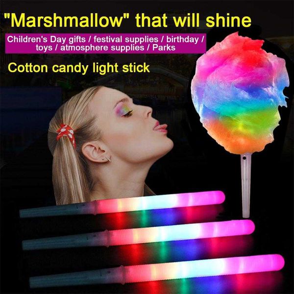 Colorido LED Light Stick 28cm Flash Glow Cotton Candy Stick Plashing Cone for Vocal Concerts Night Parties