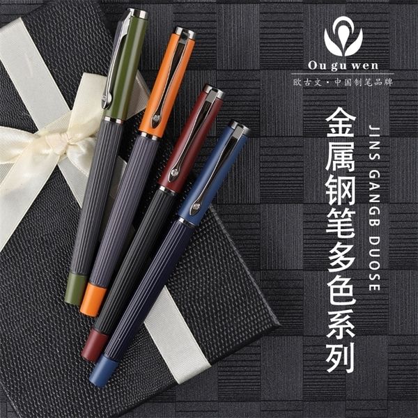 Penne stilografiche Luxury High Metal Design Quality Pen Business Office Student School Stationery Supplies 0.5mm Tips Ink 221007