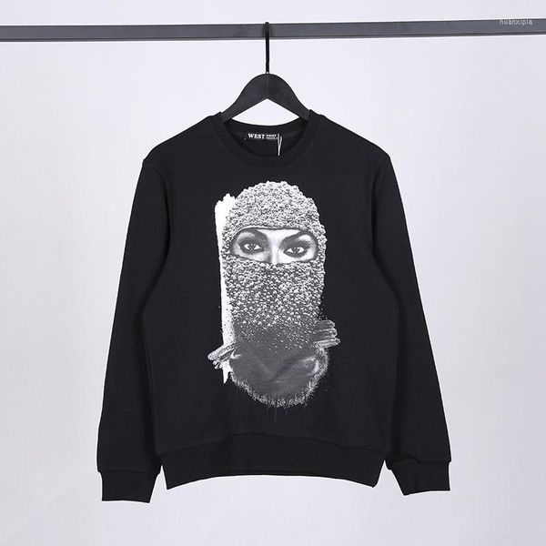 Erkek Hoodies Hip Hop Ih Nom Uh Nit Maskeli Kadın İnciler Sweatshirts 2022SS Sonbahar Kış Siyah O-Neck Erkek Kadınlar