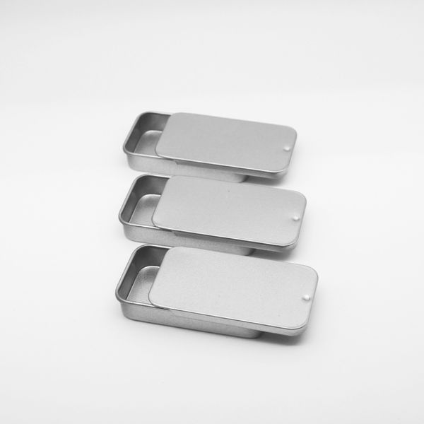 Wei￟e Schiebedose -Box Minze Packbox Lebensmittelbeh￤lter Boxen kleine Metallkoffer Gr￶￟e RRB16097