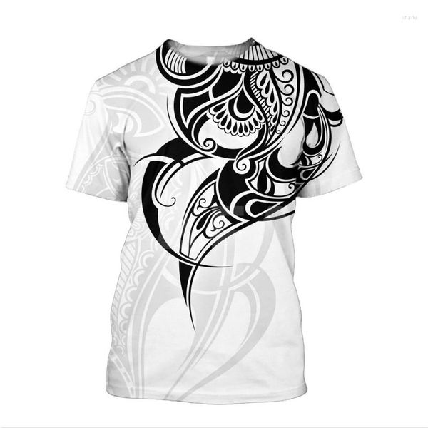 Camisetas masculinas harajuku estilo polinésio havaí camiseta masculina e feminina impressão 3D de camisa grande casual