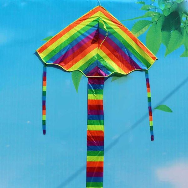 Uçurtma Aksesuarları 160 cm Renkli Gökkuşağı Uzun Kuyruk Naylon Açık Uçurtmalar Uçan Oyuncaklar Kontrol Bar ve Hatsız Çocuklar İçin Uçan Oyuncaklar