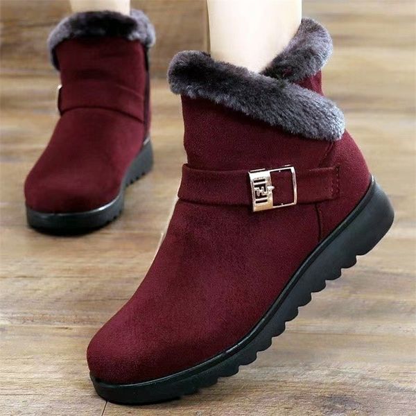 Stivali Stivali invernali Donna Stivali da neve caldi in peluche per donna Caviglia Botas Mujer Cerniera Mocassini antiscivolo Donna Casual Comfort Scarpe basse 221007