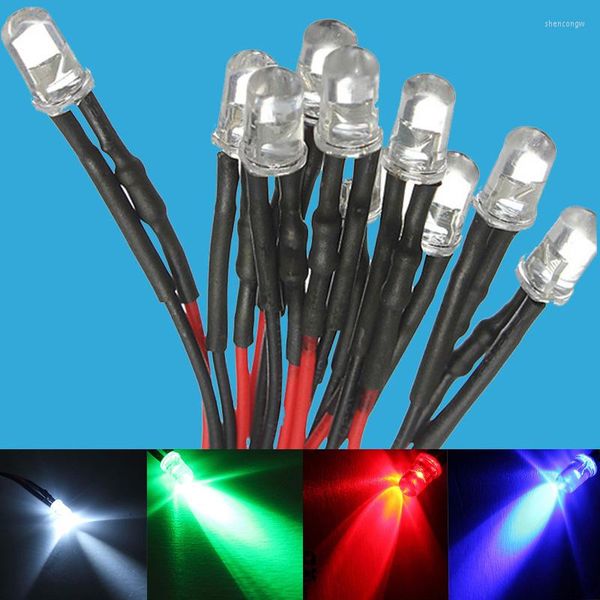 Weiß, Blau, Rot, Grün, Gelb, 12 V, vorverkabelt, LED-Leuchtmittel, 5 mm, vorverkabelt, Lampendiode, DC12 V, F5, emittierende Dioden