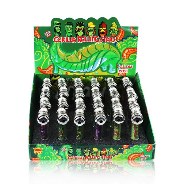 pipa in vetro accessorio per fumo pipe per tabacco Gorrila Rolling Star Tube Display Packe bong dab rig