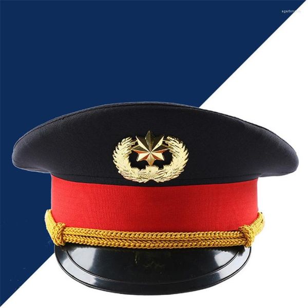 Berretti Cappelli di sicurezza a tesa larga Cappellino etichetta per una guardia d'onore TV Flim Band Show Hallowmas Cosplay