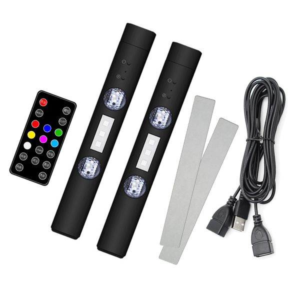 1 set RGB LED Car Atmosphere Lamp 5 modalità USB Wireless Music Remote Control Roof Star Light Auto decorazione interna luce ambientale