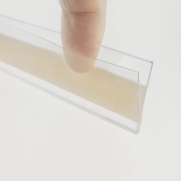 Perakende Malzemeleri H2.2cm Plastik PVC Raf Veri Şeritleri Klip Tutucu Tutucu Fiyat Konuşmacı İşaret Etiketi Ekran Geri Güçlü Yapışkan Bant