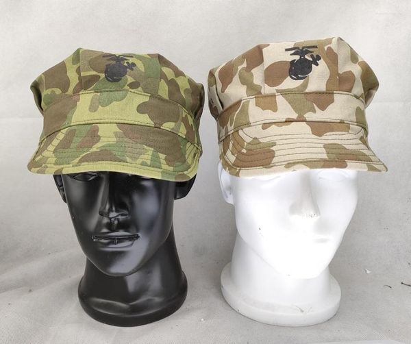 Berets Repro военный US HBT Utility Cap Vintage USMC Pacific Camouflage Marine Corps Field Hat два в стиле