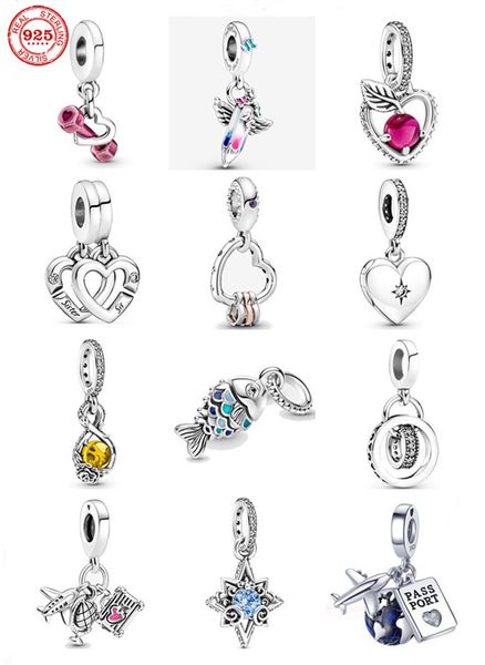 925 sterling silver ciondola fascino donne perline gioielli di alta qualità regalo all'ingrosso ciondolo squisito amuleto ciondola perline braccialetto pandora fai da te