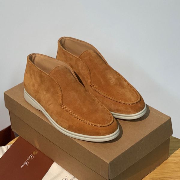 Piana Suede Sneakers: Slip-On Luxury Walking Shoes for Women & Men - Classic Ankle Boots with Open Walk Design - Ideal for Casual Wear and Comfortable Walking .