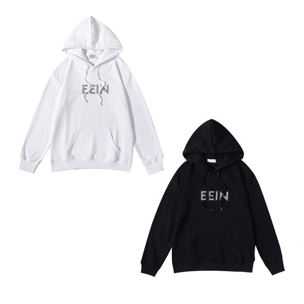 22fw Sonbahar Kış Moda Perçin Logo Hoodie Erkekler Kadınlar Artı Boyutu Uzun Kollu Kapşonlu Avrupa Streetwear Pamuk Kazak