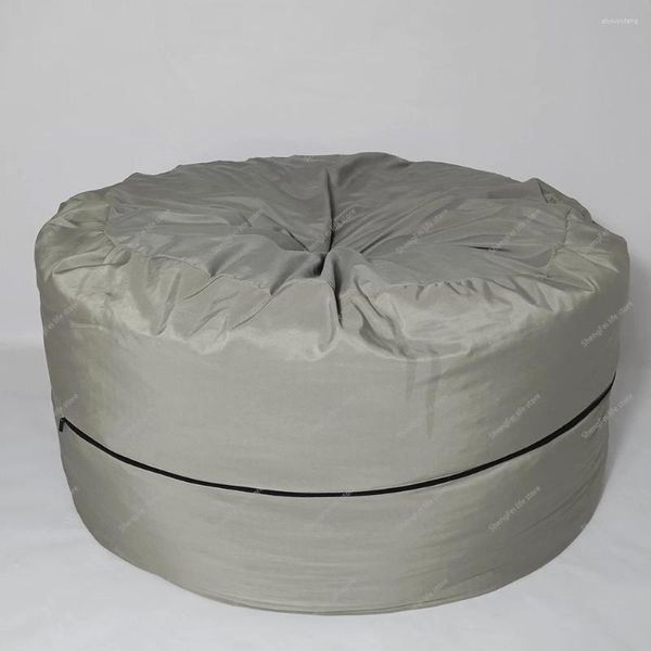 Fodere per sedie Drop 6-7FT Fodera per sacco di fagioli di soia in morbido tessuto grigio chiaro per imbottitura in schiuma EPP