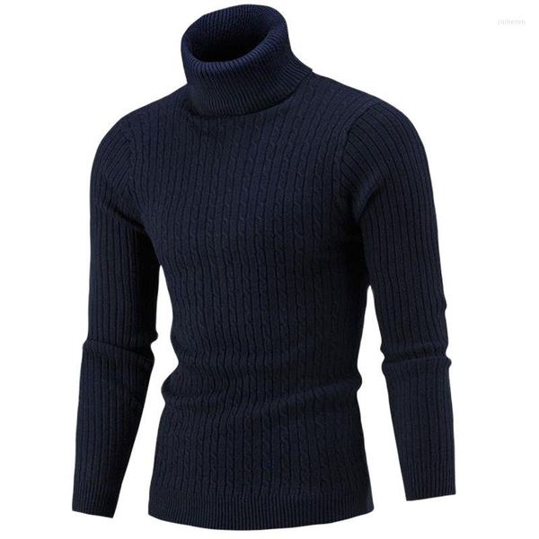 Camisolas masculinos Sweater Men Winter Male Male Man Pullover masculino Pull Homme High Neck Stretch