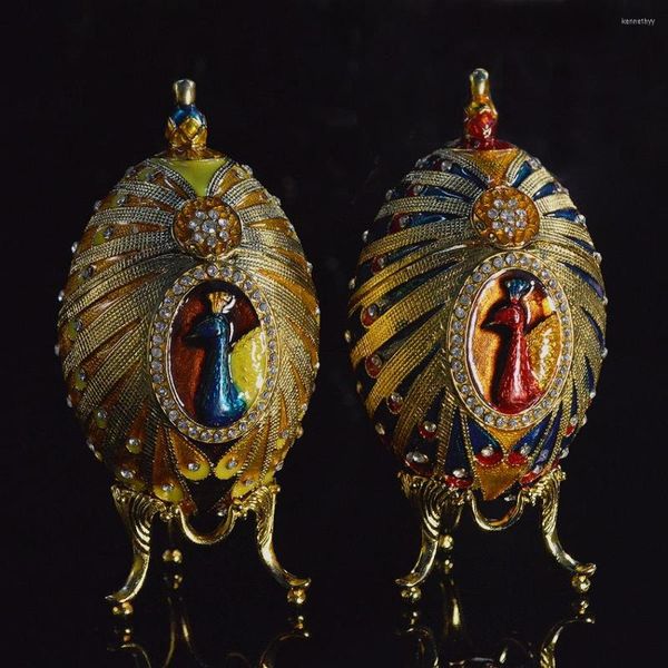 Sacchetti per gioielli QIFU Design in metallo Squisito bellissimo regalo di uova Faberge per la decorazione domestica