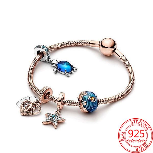 Das neue beliebte Armband aus 925er-Sterlingsilber, wunderschönes Roségold, rosa Emaille, Gänseblümchen-Armband-Set für Damen, Schmuck und Schmuck, Geschenk, Modeaccessoires