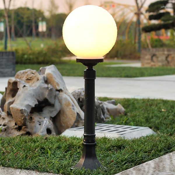 Lampada da giardino in alluminio impermeabile per esterni, semplice e moderno, per progetto di palla da giardino quadrata per parco
