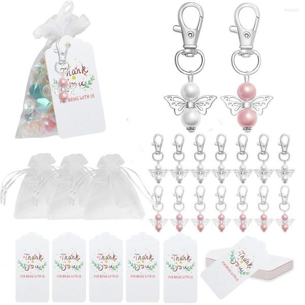 Keychains 30pcs Guardian Angel Keychain Baby Baptismo Chuveiro Casamento Casamento