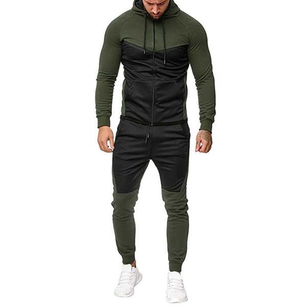 Männer Trainingsanzüge Herren Herbst Spleißen Reißverschluss Druck Sweatshirt Top Hosen Sets Sport Anzug Trainingsanzug Suite Kommen Nadelstreifen Und Weste G221007