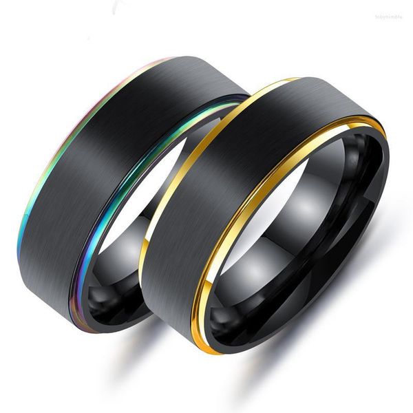 Anéis de casamento Vantage Men de aço inoxidável para Menjewelry Cool Gold-Black Punk Incomum Presente por atacado