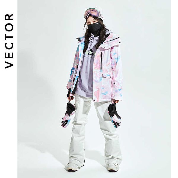 Tute da sci VECTOR Uomo Donna Giacca da sci Pantaloni da sci Inverno Caldo antivento Impermeabile Sport all'aria aperta Snowboard Cappotto da sci Pantaloni L221008