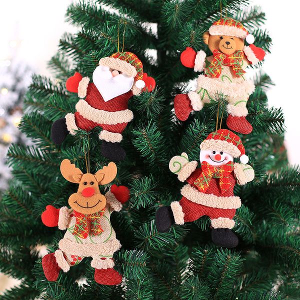 Ornamento da appendere all'albero di Natale, ciondolo con Babbo Natale/pupazzo di neve/alce/orso per la decorazione della casa della festa di Capodanno