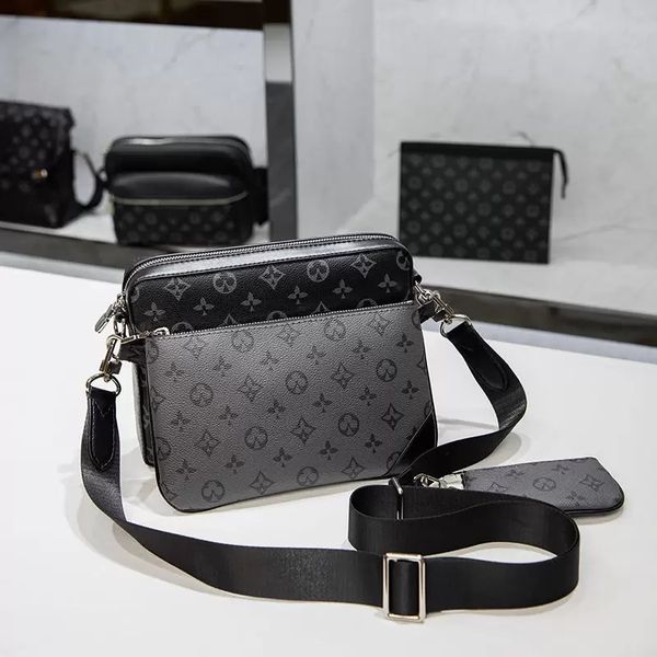 Akşam çantası çapraz vücut cüzdan deri patchwork yeni erkekler kadın çanta omuz çantaları 3pcs setler tasarımcı çanta moda çantası cüzdan telefon bao