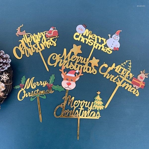 Праздничные поставки другой вечеринок творческий рождественский снеговик Акриловый пирог Карта вставка Санта-Клауса