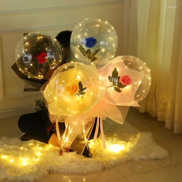 Decorazione per feste LED Palloncino luminoso Bouquet di luci Rose Lamp Decor Matrimonio Regalo di compleanno Forniture festive