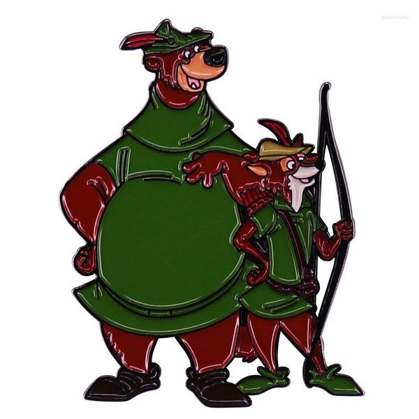 Broşlar Küçük John Robin Hood Brooch Karikatür Metal Rozet Çanta Aksesuarları Pimleri