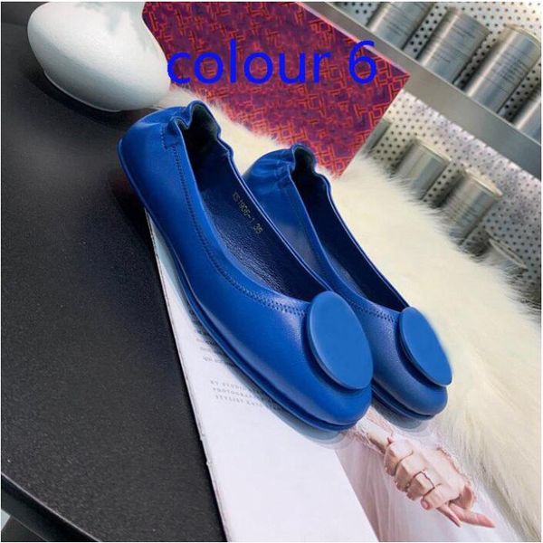 Designer Robe Ballet Chaussures Printemps Automne 100% peau de mouton Boucle en métal Mode Femmes Plat Egg Roll Chaussure de bateau Lady Cuir Lazy Dance Mocassins Grande taille 34-41-42 avec boîte2