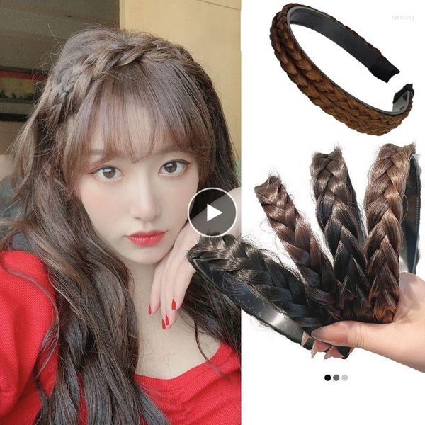 Party Masken 2022 Styling Twist Braid Stirnband Fishbone Koreanische Mode Haarband Rutschfestes Zubehör Für Frauen Mädchen Faule Perücke