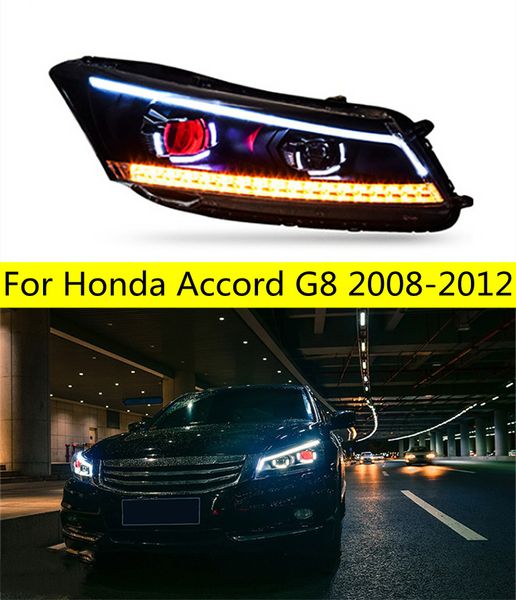 Lâmpada de cabeça para Honda 20 08-20 13 Accord G8 Faróis Fog Day Light Light DRL H7 LED BI Xenon Bulbo Acessório