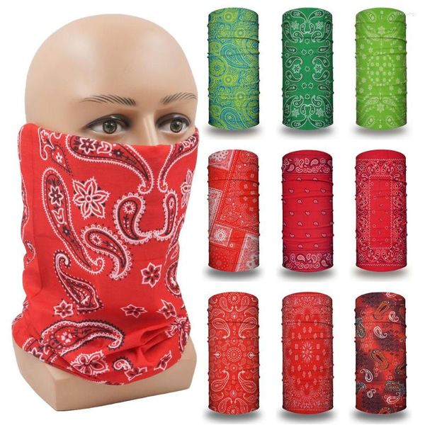Bandanas kırmızı bandana yüz maskesi cycing yürüyüş koşu yoga saç kafa bandı kadınlar için erkekler soğutan boyun gaiter kapak balaclava